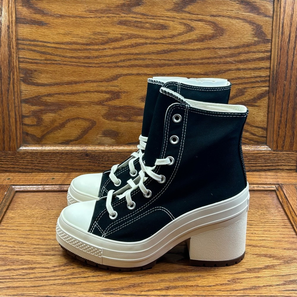 Converse Chuck 70 De Luxe Heel Hi Black Egret Heels - Picture 2 of 7